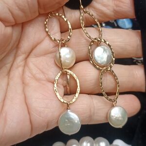 14 K gold filled cultured pearl earring